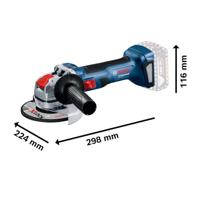 Bosch Professional GWX 18V-7 06019H9102 Haakse accuslijper 125 mm Brushless, Zonder accu, Zonder lader, Incl. koffer 18 V - thumbnail