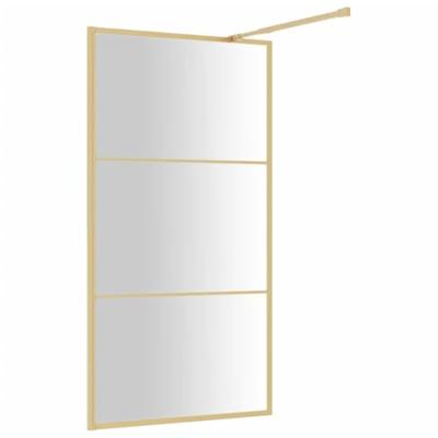 Inloopdouchewand transparant 100x195 cm ESG-glas goudkleurig