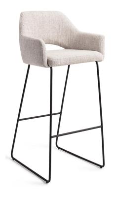Jesper Home Barkruk 'Yanai' Slide Black, kleur Pigeon (zithoogte 75cm)