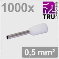 TRU COMPONENTS TC-13377192 Adereindhulzen 0.5 mm² Deels geïsoleerd Wit 1000 stuk(s) - thumbnail