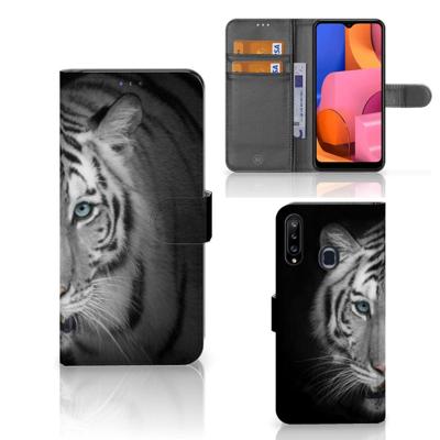 Samsung Galaxy A20s | Telefoonhoesje | Met pasjeshouder | Tijger