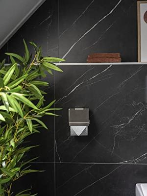 ZACK Atore toiletrolhouder met klep geborsteld RVS