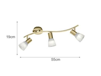 Trio Moderne plafondspotLevisto 3-lichts messing mat - 871010308