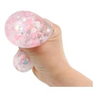 Glamour Squeeze Knijpbal Bloem en Glitters, 6cm - thumbnail