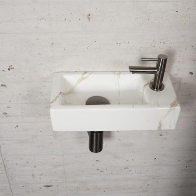 Fonteinset Carrara Marmerlook Wiesbaden Color Gun Metal (kraangat rechts)