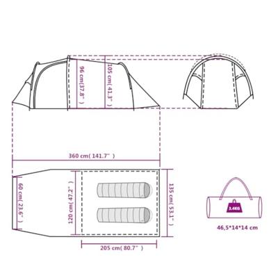 VidaXL Tunneltent 2-persoons waterdicht blauw VidaXL Tunneltent 2-persoons waterdicht blauw