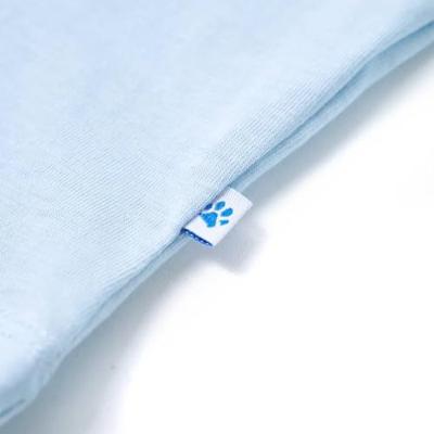 Kindershirt met busjesprint 92 lichtblauw