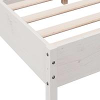 Bedframe met hoofdbord massief grenenhout wit 150x200 cm - thumbnail