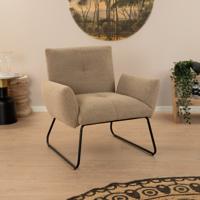 Tower Living Fauteuil 'Dante' Teddy, kleur Lichtbruin - thumbnail
