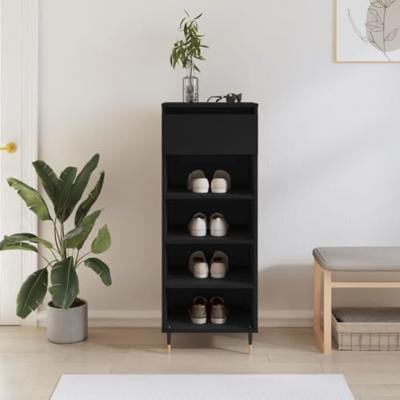 VidaXL Schoenenkast 40x36x105 cm bewerkt hout zwart VidaXL Schoenenkast 40x36x105 cm bewerkt hout zwart