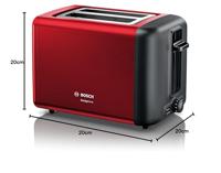 Bosch TAT4P424 Designline Broodrooster Zwart/Rood - thumbnail