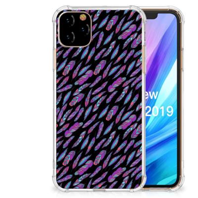 Apple iPhone 11 Pro Max Doorzichtige Silicone Hoesje Feathers Color Apple iPhone 11 Pro Max Doorzichtige Silicone Hoesje Feathers Color