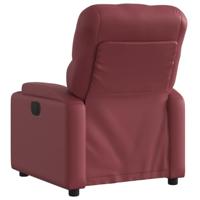 Fauteuil verstelbaar kunstleer wijnrood - thumbnail
