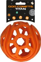 Dog Comets Titan - Ø11.5 cm - Treat hider - Hondenspeelgoed - Traktatiebal - Rubber - Hondenbal - Voor wilde Honden - Oranje - thumbnail