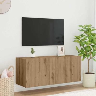 TV Wandkast Artisan Eiken 100 x 35 x 41 cm Bewerkt hout