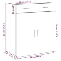Dressoir 80x42,5x93 cm bewerkt hout zwart - thumbnail