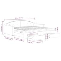 Slaapbank onderschuifbed en lades 100x200 cm stof donkergrijs - thumbnail
