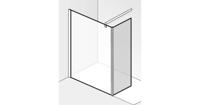 Saqu Modulo inloopdouche met zijwand incl. antikalk 100x30x210cm mat zwart - thumbnail