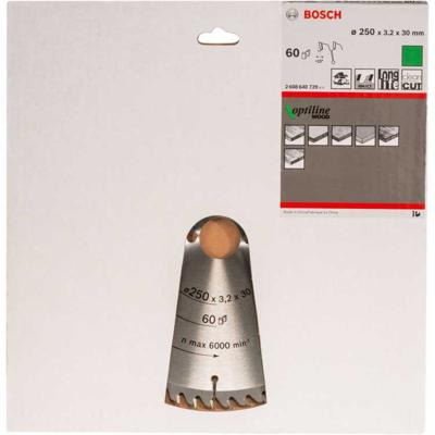 Bosch Accessoires Cirkelzaagblad Optiline Wood 250 x 30 x 3,2 mm, 60 1st - 2608640729