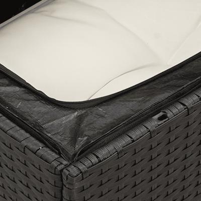 6-delige Loungeset met kussens poly rattan zwart - thumbnail