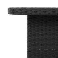 Tuintafel 90x55x71 cm poly rattan en massief acaciahout zwart - thumbnail