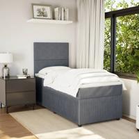 Boxspring met matras fluweel donkergrijs 80x200 cm - thumbnail