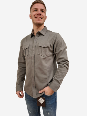 Indigo Denim - Heren Overhemd - Grijs - Regular Fit - Italianstyle