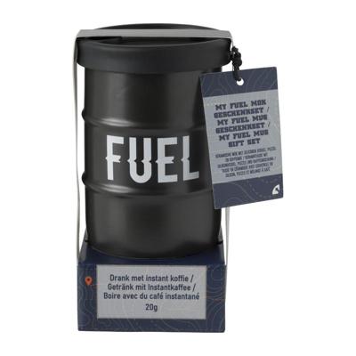 Mok fuel met koffie en puzzel