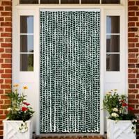 VidaXL Vliegengordijn 100x220 cm chenille groen en wit - thumbnail