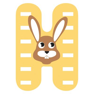 Small Foot - houten dieren kinderletter - h