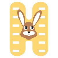 Small Foot - houten dieren kinderletter - h - thumbnail