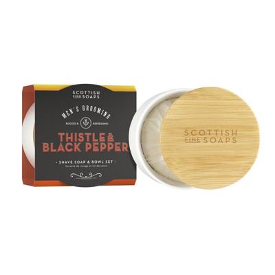 Scottish Fine Soaps Thistle & Black Pepper Shave Soap & Bowl Set 1Stuks Scottish Fine Soaps Thistle & Black Pepper Shave Soap & Bowl Set 1Stuks