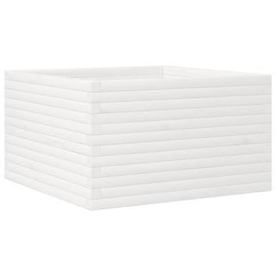VidaXL Plantenbak 80x80x45,5 cm massief grenenhout wit