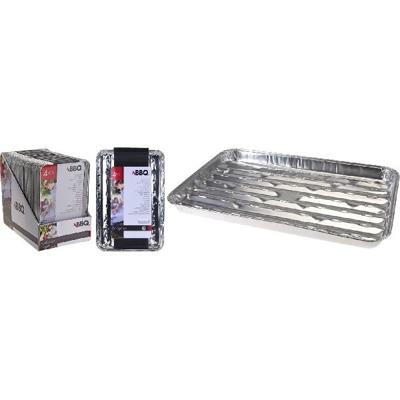 Basic Bbq aluminium grillschalen set 4 stuks