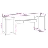Bankje met plantenbakken 180x36x63 cm grenenhout douglas - thumbnail