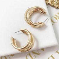 Trendy ronde kleine hoepel oorbellen eenvoudige stijl charme Earings glad voor Women(golden) - thumbnail