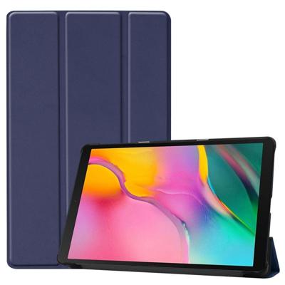 Custer textuur horizontale Flip PU lederen case voor Galaxy tab A 10 1 2019 (T515/T510) met drie-opklapbare houder & slaap/Wake-up functie (donkerbla