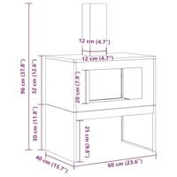 Vuurkorf Bruin 60 x 40 x 96 cm Cortenstaal - thumbnail