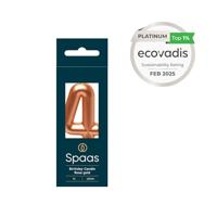 Verjaardagskaars nr 4 rosegoud Spaas - Spaas - thumbnail