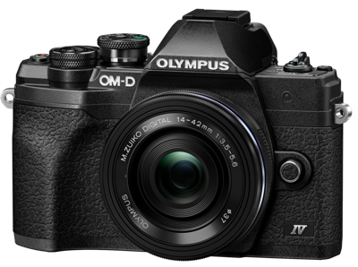 Olympus OM-D E-M10 Mark IV Micro Four-Thirds-systeemcamera-kit, 20 MP sensor, 5-assige beeldstabilisatie, krachtige AF, wifi, zwart incl. M.Zuiko Digital ED 14-42 mm F3.5-5.6 EZ Pancake zwart