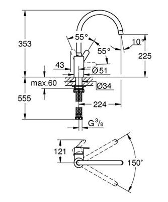 GROHE Get Keukenkraan - hoog - chroom 31494001 - thumbnail