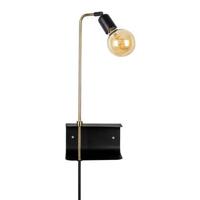 Dutchbone Wandlamp 'Shaw' kleur Zwart - thumbnail