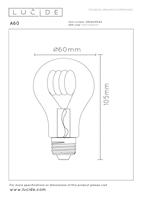 Lucide A60 - Filament lamp - Ø 6 cm - LED 3 StepDim (Memory) - E27 - 1x4,9W 2200K - Amber - thumbnail