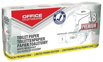 OFFICE products toiletpapier, 3-laags, 150 vel,wit, pak van 8 rollen