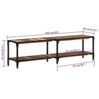 Tv-meubel 150x30x41 cm massief gerecycled hout - thumbnail