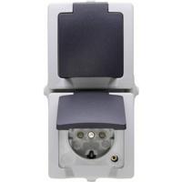 Kopp 136956008 Nautic Wandcontactdoos met randaarde en klapdeksel spatwaterdicht Grijs 1 stuk(s) - thumbnail