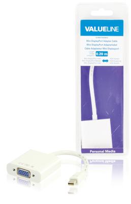 Mini DisplayPort Kabel Mini-DisplayPort Male - VGA Female 15-Pins 0.20 m Wit