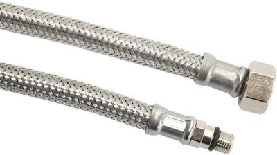 Flexibele aansluitslang - rvs gevlochten - binnendraad x buitendraad - 3/8 x M10(kort) - DN8 - lengte 50cm