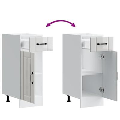 Keuken onderkast Lucca bewerkt hout hoogglans wit Keuken onderkast Lucca bewerkt hout hoogglans wit