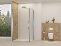 Nisdeur Van Rijn Products ST07 Voor Hoekcabine 140x200 cm 8 mm Helder Glas Incl. Beslag, Greep en Stabilisatiestang Chroom - thumbnail